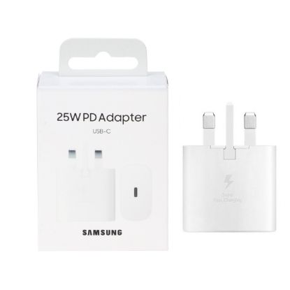 تصویر  شارژر دیواری 3 شاخه PD و فست تک پورت SAMSUNG Type-C مدل EP-TA800 25W - سفید - اصلی