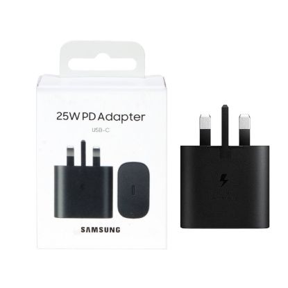تصویر  شارژر دیواری سه پین فست تک پورت SAMSUNG Type-C مدل EP-TA800 25W - مشکی - درجه یک
